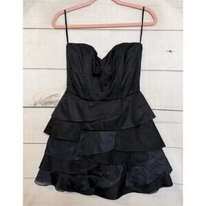 Temperley London Strapless Black Layered Dress 6‎ Night Out Cocktail Flirty Chic